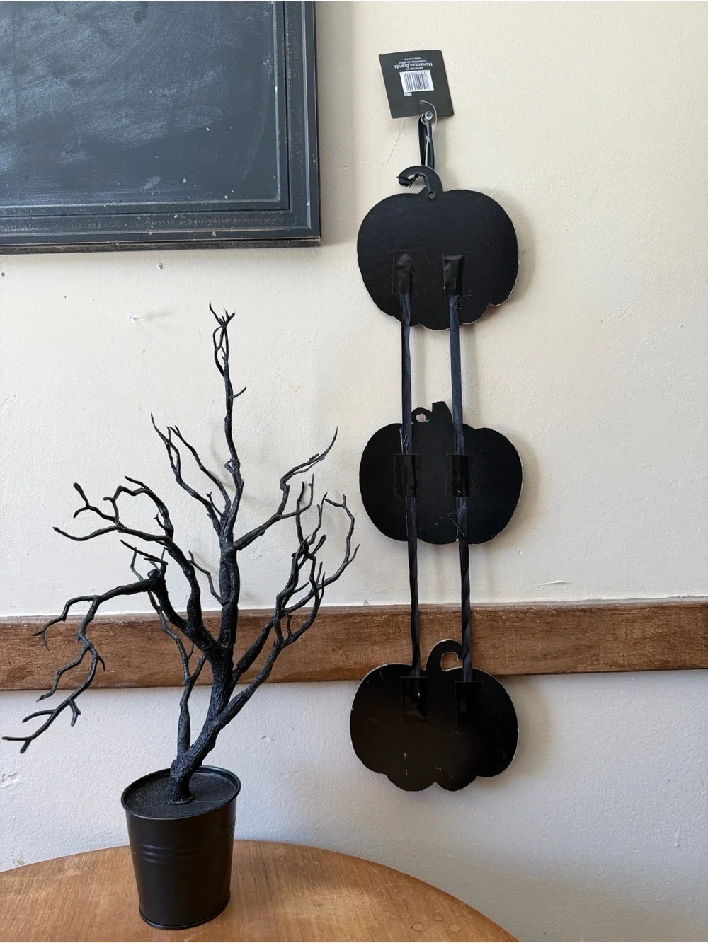 Hobby Lobby Orange Black White Halloween 'Trick or Treat' Hanging Pumpkin Sign